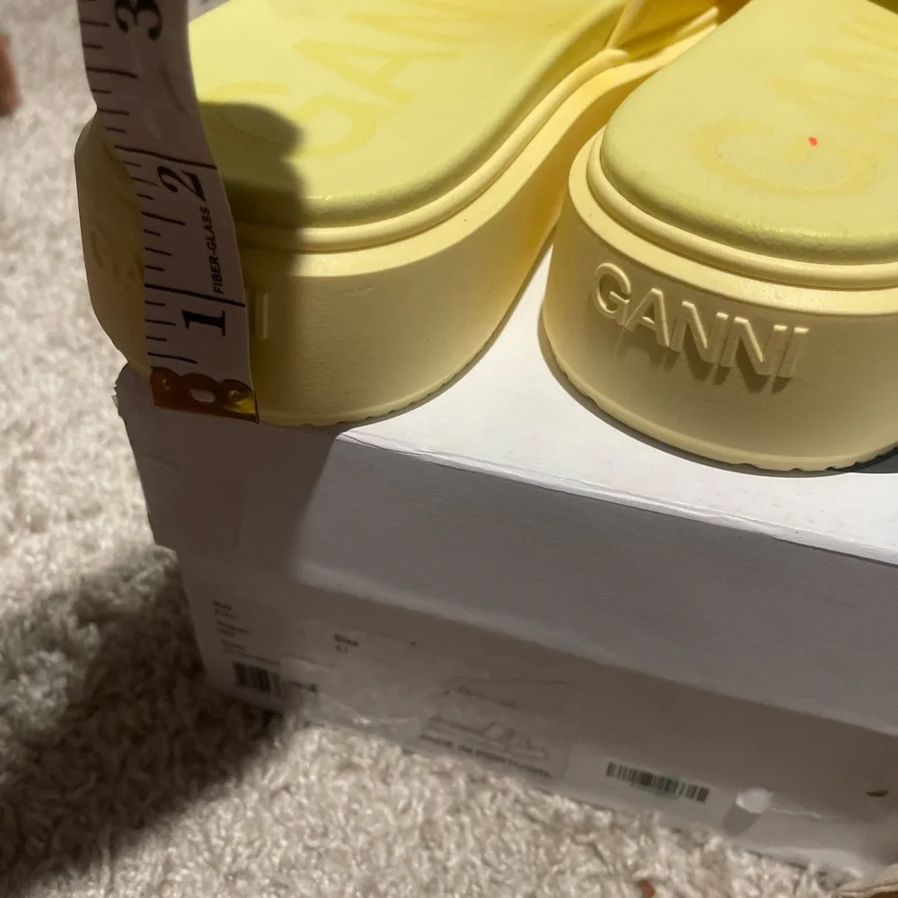 Yellow Viral Ganni Vegea Platform Slides Sandals 41